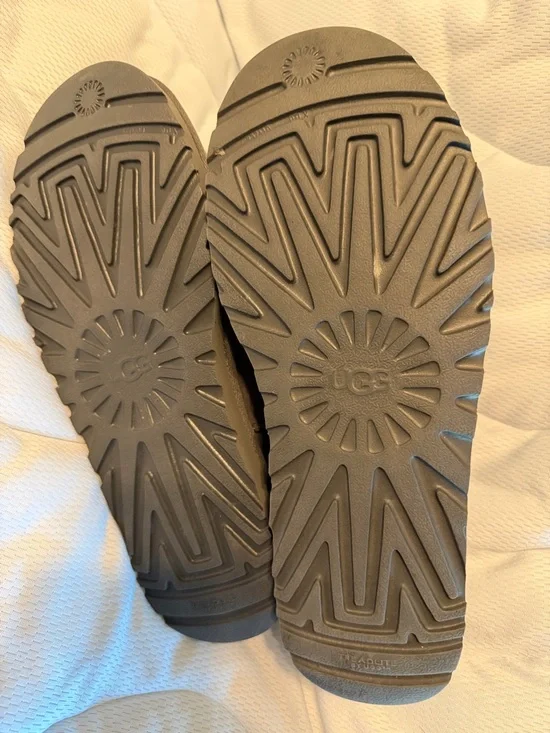 UGG Gray Suede Slip-On Shearling Clogs - Picture 3 of 4